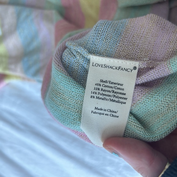 NWT love shack fancy Lessie mini dress rainbow pastel sunrise - Picture 4 of 5